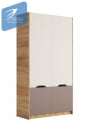 Шкаф RICH ШК-002 Миндаль/Глиняный серый/дуб крафт золотой_1