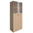 Шкаф книжный со стеклом в раме Lacobel без топа YALTA LT-ST 1.7R black Снежная Патина_15