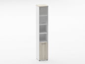 Шкаф 5 узкий верх стеклянная дверь Deka 10.23.19Л Дуб Сантана светлый/Белый_93