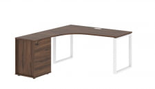 Стол эргономичный с тумбой левый EDIS EQCET 1518 L Дуб Денвер темный Белый_15