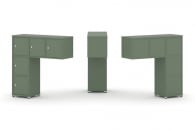 Надставка на стол низкая односторонняя + задняя стенка (5 шт.) + распашной фасад (5 шт.) CONCEPT CN.ONN-007 Кобо Белый металл_25