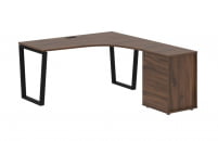 Стол эргономичный с тумбой правый EDIS EVCET 1518 R Дуб Денвер темный Черный_62