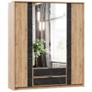 Шкаф четырехстворчатый Шелли ЛД 692.010.000 Дуб золотой Камень Пьетра чёрный_0