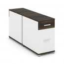 Тумба двухсторонняя опорная приставная с ящиком и распашным фасадом CONCEPT CN.DTGO-005 B/W Дуб Мали Белый бриллиант Белый_4