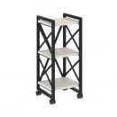 Стеллаж на колесных опорах - 3 полки LOFT  VR.L-MST.K-3.4 Металл белый Дуб Аттик_0