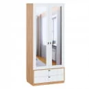 Шкаф двухстворчатый с зеркалом Бари ЛД 698.190.000 Дуб Золотой Белый_2