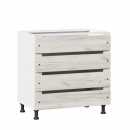 Тумба кухонная 800 с 3 ящиками ЛЮКС (4) Винченца ЛД 234.930.000.066 Тип 2 Черный Дуб Крафт белый_19