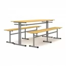 Стол обеденный 6-и местный с двумя подвесными скамьями АЛц.СТШС-6_14