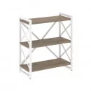 Стеллаж на регулируемых опорах - 3 полки LOFT VR.L-MST.O-3.8 Металл белый Тиквуд темный_14