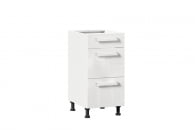 Тумба кухонная 400 с 3 ящиками ЛЮКС (5) Герда ЛД 272.185.000 Белый/Белый глянец_5