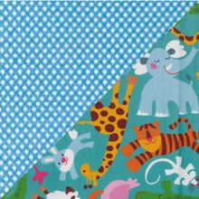принт Зоопарк / голубая сетка
