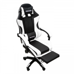 Кресло 1209-1 KINGQUEEN, цвет черный/белый, 1209-1-black-white-mass