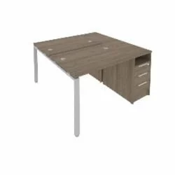 Рабочая станция с опорной тумбой Метал Сйстем Б.РС-СТП-2.1 Вяз/Серый / Metal System