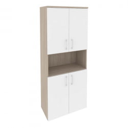 Шкаф высокий широкий (4 низких фасада ЛДСП) ONIX O.ST-1.5 Дуб Аттик/Белый