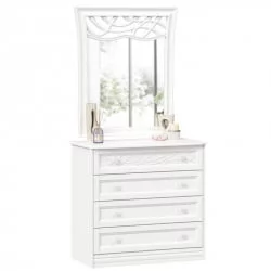 Комод с 4 ящиками с зеркалом ППУ Джулия Белый