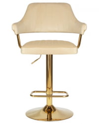 Стул барный ДОБРИН CХАРЛЙ ГОЛД (бежевый велюр (МДЖ9-10)) 2 шт / DOBRIN CHARLY GOLD (MJ9-10))