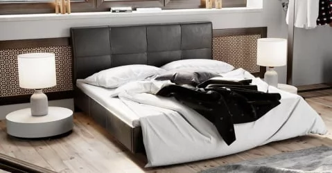 Кровать Элис с мягкой обивкой  тип 1 Темная