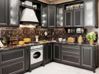 Шкаф кухонный 500 с открытой полкой Италия ЛД 275.546.000 Черный Дуб темный