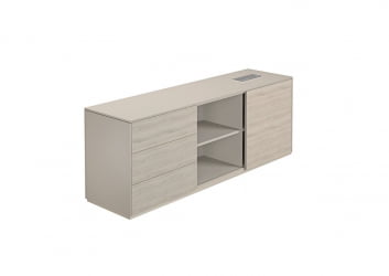 Тумба опорная 1700 левая Atlas NZ-0221.GS.YN.L Серый камень Ясень Наварра