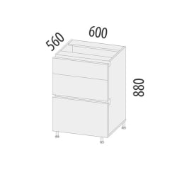 Напольный шкаф (3 ящика с системой плавного закрывания) Бостон 104.91