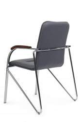 Стул Самба с деревянными подлокотниками SMB-02H Хром гальв. Серый