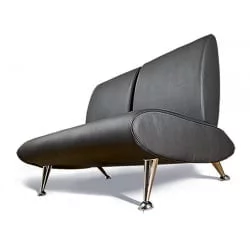 Диван офисный двойной Клерк 7 черный Ecotex 3001