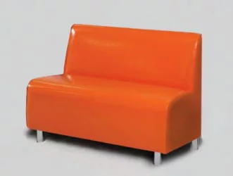 Диван двухместный без подлокотников Лабиринт 152Н Оранжевый (экокожа)