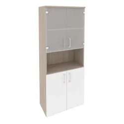 Шкаф высокий широкий ОНИКС О.СТ-1.4 Дуб Аттик/Белый / ONIX O.ST-1.4