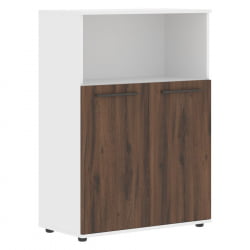 Шкаф с глухими малыми дверьми ЕДИС ЕМCС 85.3 Дуб Денвер темный Мокко Белый / EDIS EMCS