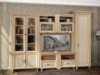 Шкаф многоцелевого назначения Марлен 495 Кремовый белый Патина