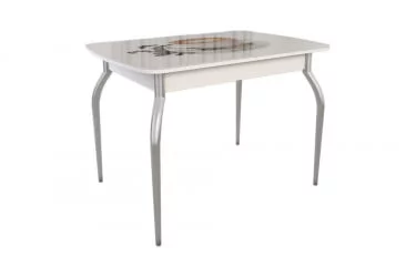 Раздвижной овальный стол Танго Белый-Кофе