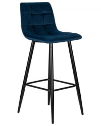 Стул барный ДОБРИН НИCОЛЕ (черные матовые ножки, темно-синий велюр (108-95)) 2 шт / DOBRIN NICOLE
