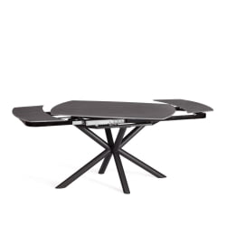 Стол обеденный Winston/Винстон столешница керамика (матовая) /опоры металл, темно-серый/черный, (120+30+30)x80x75 см