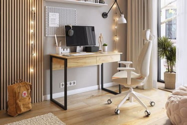 Детский маленький стол SMU-01 дуб крафт золотой/черный муар