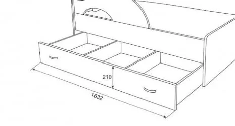 Ящик для кровати 160 РАДУГА Дуб млечный