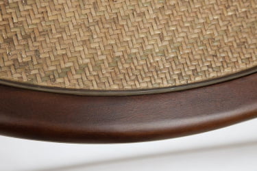 Круглый стол из стекла THONET(mod.T9032-100) дерево береза/стекло, диаметр 100 см, высота 76 см, Темный Орех