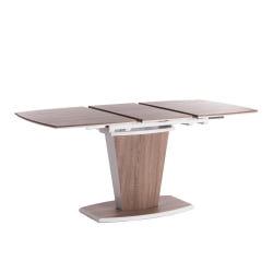 Стол FANCY МДФ HPL, 120-160х85х75 см, Дуб трюфель/Белый