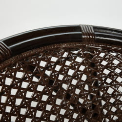 ТЕРРАСНЫЙ КОМПЛЕКТ ПЕЛАНГИ (стол со стеклом + 2 кресла) /без подушек/ ротанг, кресло 65х65х77см, стол диаметр 64х61см, валнут (грецкий орех) / PELANGI walnut