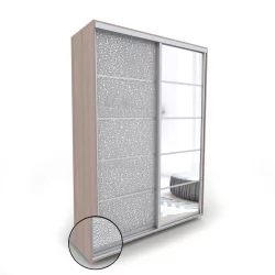 Шкаф-купе в коридор Акцент-Квадро КЛ 1200х600 Шимо светлый/хром