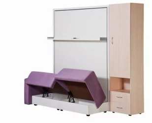 Шкаф-диван-кровать Смарт 1 3-в-1 правый 1400 Дуб молочный