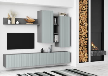 Стенка СКАНДИ НМ-001 БЕЛЫЙ/БЕЛЫЙ ГЛЯНЕЦ