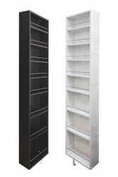 Распашной шкаф в гостиную в белом глянцевом стекле Драйв Шелф (правый) Венге