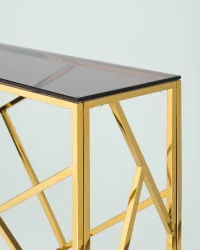 Консоль АРТ ДЕКО 115x30 Золото стекло smoke