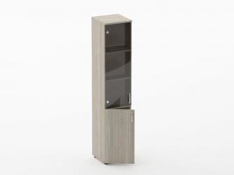 Шкаф высокий со стеклом Glassy 6.19.15Л Дуб сантана светлый