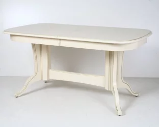 Стол из массива дерева Лира-3 (1,4м) тон 2М с золотой патиной