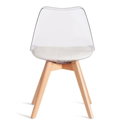 Стул TULIP (mod. 73-1) дерево/пластик/экокожа, 47,5x55x80 см, Прозрачный (Transparent)