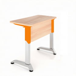Школьная парта одноместная Де Гласси Н (рост 3-5)  ЛДСП Дуб Сантана/ Металл Серый+Оранжевый