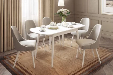 Раздвижной овальный стол Сальса Белый