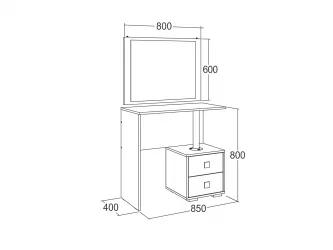Зеркало в прихожую Дуб крафт серый/Дуб крафт белый