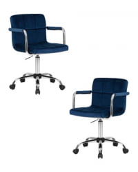 Офисное кресло для персонала ДОБРИН ТЕРРЙ (синий велюр (МДЖ9-117)) 2 шт / DOBRIN TERRY (MJ9-117))